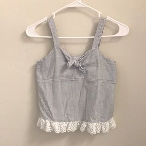 Cute navy and white striped crop top